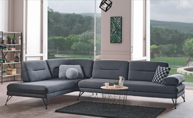 Canapé d'angle en L en textile Canapé d'angle Canapé Rembourrage Premium Moderne en L