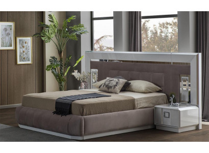 Ensemble de chambre à coucher de luxe Lit complet 2x Table de chevet Mobilier moderne 3 pièces neuf