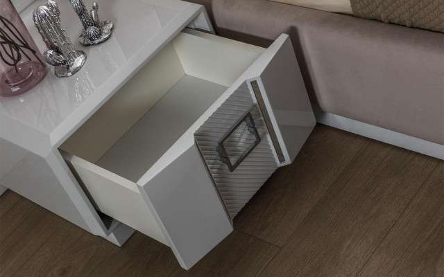 Ensemble de chambre à coucher de luxe Lit complet 2x Table de chevet Mobilier moderne 3 pièces neuf