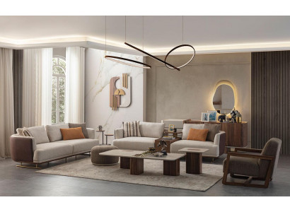 Ensemble de canapés 3+3+1 place Fauteuil relax moderne Style moderne Salon de luxe 3 pièces