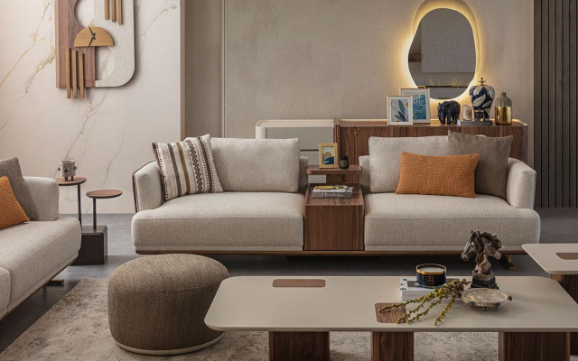 Ensemble de canapés 3+3+1 place Fauteuil relax moderne Style moderne Salon de luxe 3 pièces
