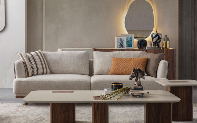 Ensemble de canapés 3+3+1 place Fauteuil relax moderne Style moderne Salon de luxe 3 pièces