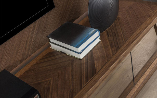 Meuble mural en bois moderne Étagère Style de salon Armoire Meuble de télévision avec cadre de télévision