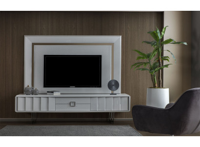 Unité murale de luxe Salon TV Cadre Meuble télé Mur Armoire Moderne