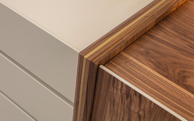 Buffet Armoire Meuble Luxueux en Bois Laqué Commode Buffet avec Miroir Nouveau de Luxe