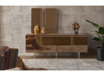 Buffet avec 2x miroirs Buffet de luxe Suite Commode Commodes en bois Commodes modernes