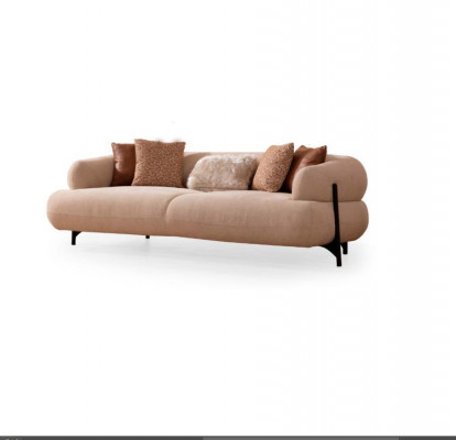 Ensemble de canapés 3+3+1 places en tissu bois canapé 3 places fauteuil moderne neuf ensemble complet