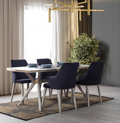 Ensemble de salle à manger moderne 7 pièces - Table 6 chaises - Ensembles de salle à manger modernes