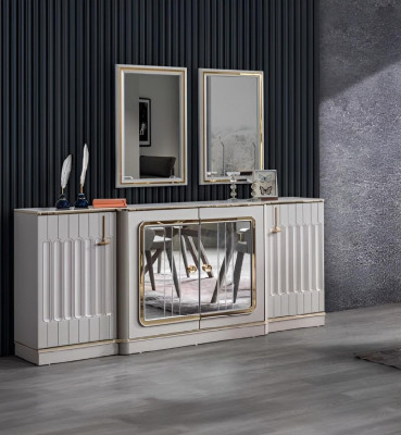 Buffet moderne avec 2 miroirs Designer Mobilier de luxe pour salon Commode