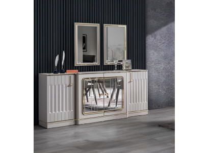 Buffet moderne avec 2 miroirs Designer Mobilier de luxe pour salon Commode