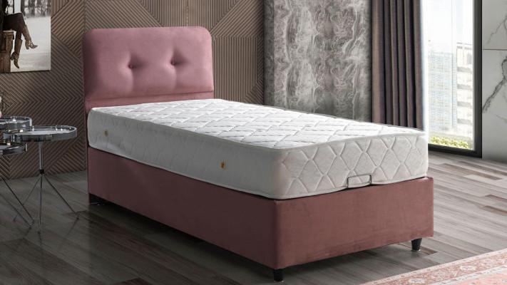 Bed Design Betten Luxus Polster Schlafzimmermöbel Neu Modern Rosa 90x190