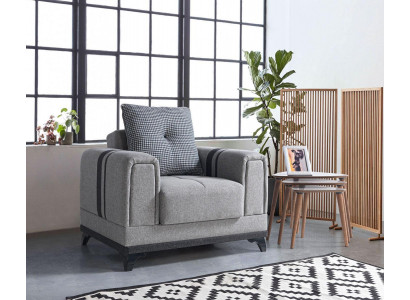 Design Seater Luxury Sessel Relax Textile Grauer Clubsessel Moderne Luxustextilien