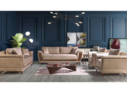 Ensemble de canapé 3+2+1+1 places en tissu moderne complet Fauteuil 3 places Luxe nouveau