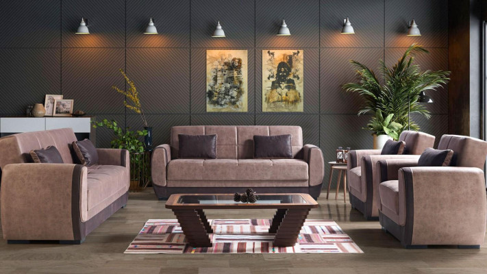 Ensemble de canapé moderne Fauteuil Canapé en textile Luxe Complet Luxe 3+2+1+1 Place