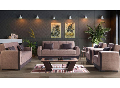 Ensemble de canapé moderne Fauteuil Canapé en textile Luxe Complet Luxe 3+2+1+1 Place