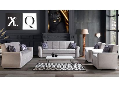 Ensemble de canapé 3+2+1+1 Fonction lit Set Complet Canapé en textile Fauteuil-lit Sofa