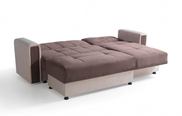Canapé d'angle en L Fauteuil Pouf Textile Rembourrage complet Salon Premium Moderne