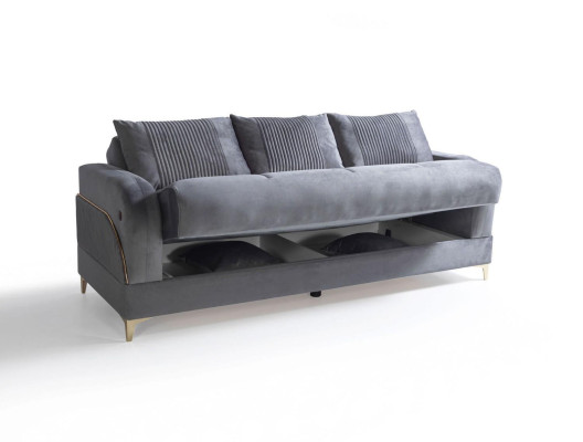 Ensemble de canapé 3+3+1+1 places Textile Moderne Fauteuil Complet Canapé 3 Places de Luxe