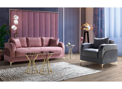 Ensemble de canapé 3 places + 1 fauteuil moderne. Fauteuil relaxant de style luxueux en 2 pièces pour le salon.