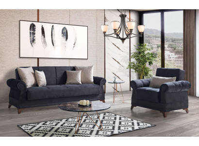 Ensemble de canapés 3+1 places Textile Moderne Complet Fauteuil Canapé 3 places de Luxe Relax