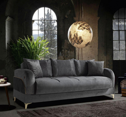 Ensemble de canapé 3+2+1+1 Sièges Meubles Ensemble de luxe de canapé moderne Gris 4 pièces