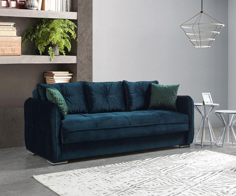 Salon Canapé 3 places Design Mobilier de style Canapé 3 places Moderne Bleu nouveau