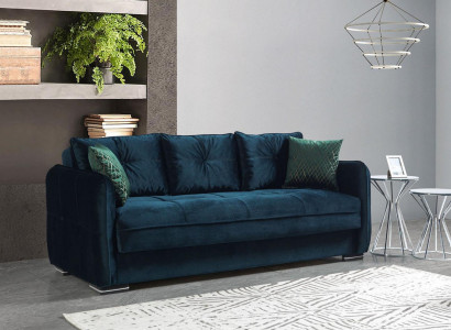 Salon Canapé 3 places Design Mobilier de style Canapé 3 places Moderne Bleu nouveau