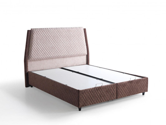 Design de lit Lits Lits de luxe Rembourrage Meubles de chambre Box Spring Brun