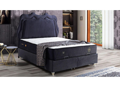 Design de lit Lits Lits de luxe Rembourrage Mobilier de chambre Moderne Noir
