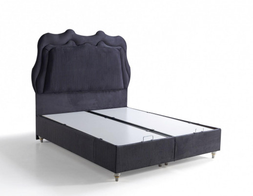 Design de lit Lits Lits de luxe Rembourrage Mobilier de chambre Moderne Noir