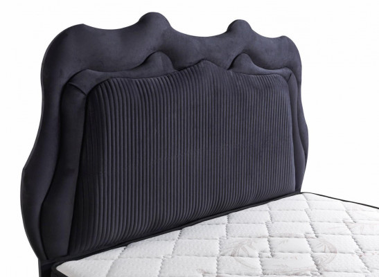 Design de lit Lits Lits de luxe Rembourrage Mobilier de chambre Moderne Noir