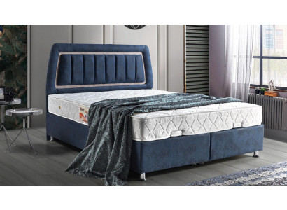 Conception de lit Lits Lit de luxe Sommier Rembourrage Mobilier de chambre Moderne Bleu
