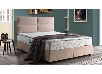 Conception de lit Lits Luxe Rembourrage beige Mobilier de chambre Lits doubles 160x200