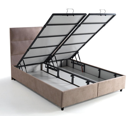 Conception de lit Lits Luxe Rembourrage beige Mobilier de chambre Lits doubles 160x200