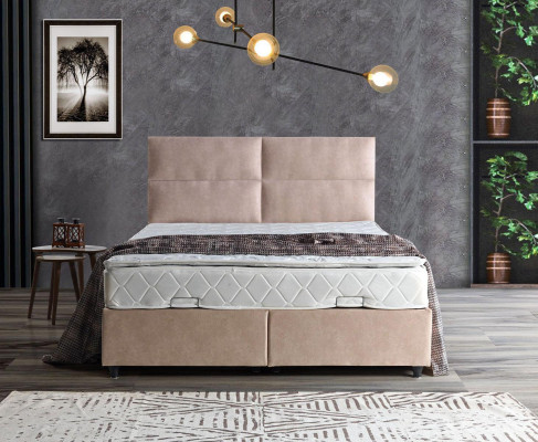 Conception de lit Lits Luxe Rembourrage beige Mobilier de chambre Lits doubles 160x200