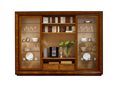 Salon Armoire Unité murale Étagère Vitrine Unités murales XXL Meubles italiens Bois