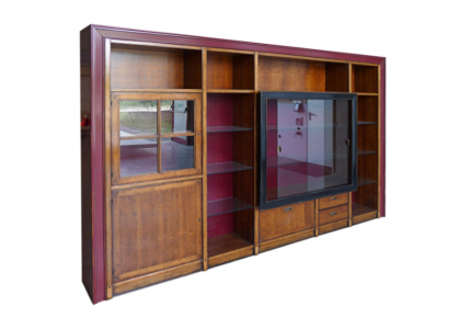 Étagère d'armoire encastrée Vitrine xxl Armoires Unité murale Extension de vitrine en verre Mur en bois
