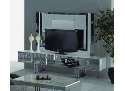 Meuble télévision de luxe Armoire élégante Commode Mobilier Gris support de télévision Cabinet TV