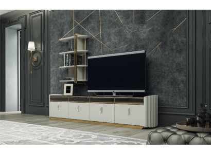 Unité murale Étagère murale Design Meuble TV Buffet bas mural Salon Mobilier en bois