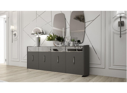 Buffet moderne avec 2 miroirs Designer Meubles de salle à manger de luxe en bois