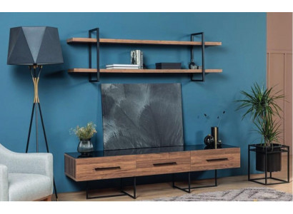 Conception armoire murale Étagère Salon Meuble TV bas Etagères murales en bois Nouveau
