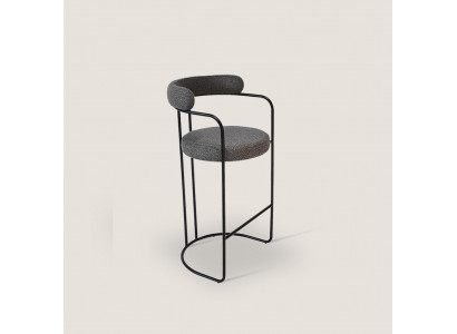 Tabouret de bar de luxe gris en acier inoxydable, chaise de meuble de bar design cadre de tabouret