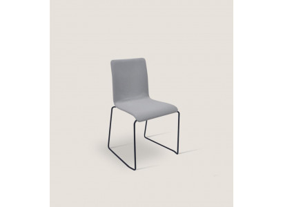 Siège simple gris avec pieds en acier inoxydable Chaises de designer Salle à manger Mobilier neuf