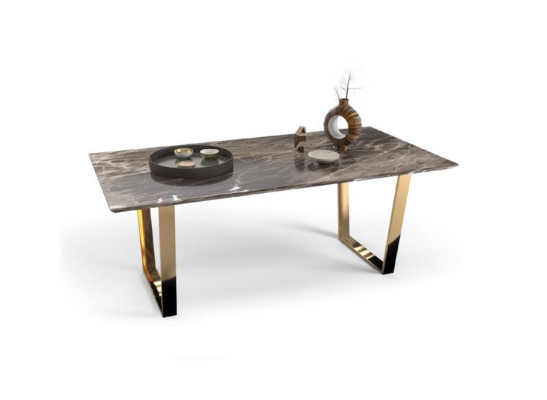 Table de salle à manger de luxe rectangulaire tables designer pieds en acier inoxydable neufs
