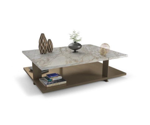 Table basse rectangulaire en marbre de designer Tables d'appoint de luxe élégantes