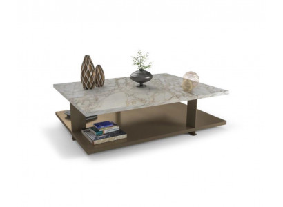 Table basse rectangulaire en marbre de designer Tables d'appoint de luxe élégantes