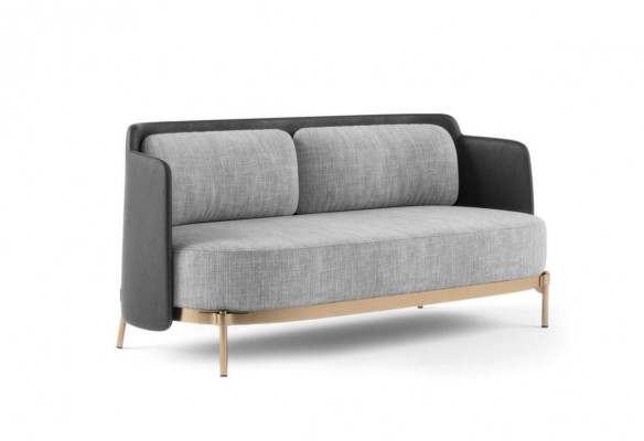Designer Gray 2-Sitzer luxuriöses Wohnzimmer Polster Sofa Textil Möbel