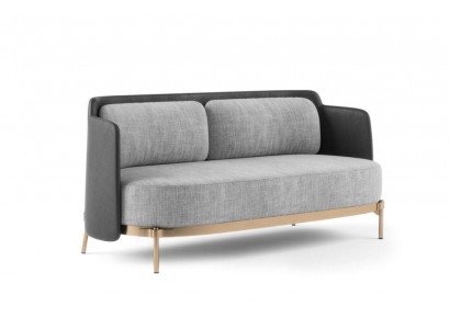 Designer Gray 2-Sitzer luxuriöses Wohnzimmer Polster Sofa Textil Möbel
