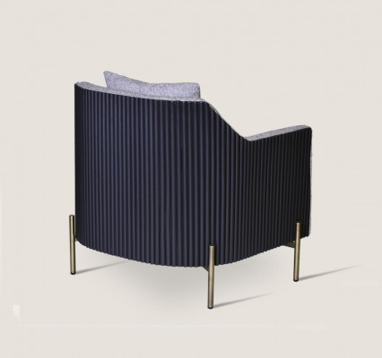 Gris Fauteuil De Luxe 1 Place Pieds En Acier Inoxydable Cadre En Bois Mobilier De Salon