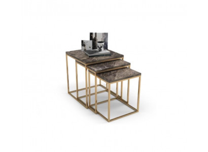 Table d'appoint en acier inoxydable Définir les tables Basses Designer Meubles de salon Ameublement